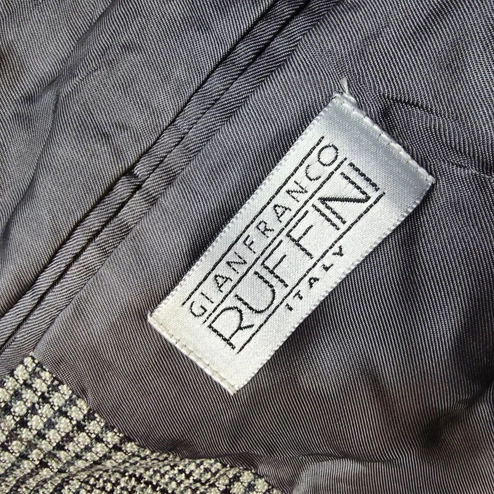Gianfranco Ruffini  Blazer Mens 46R Gray Glenplaid Sports Coat Jacket‎ Silk 2B